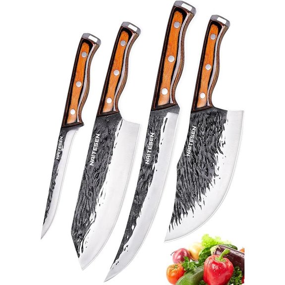 4PCS Hand Forged Kitchen & Meat Knives Set