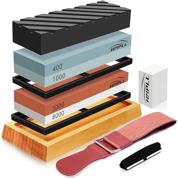 Professional Whetstone Knife Sharpener Set (4-Side Grits)