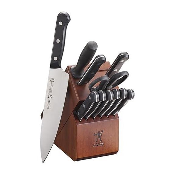 HENCKELS 12-Pc Razor-Sharp Knife Set with Walnut
