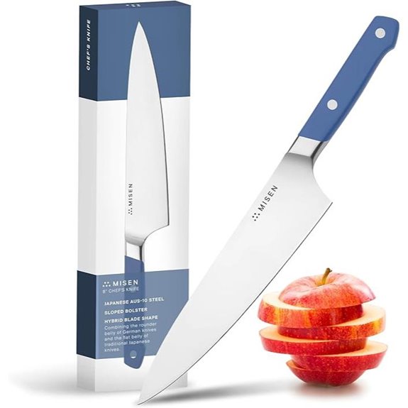 Misen 8 Chef Knife High Carbon Steel Blue