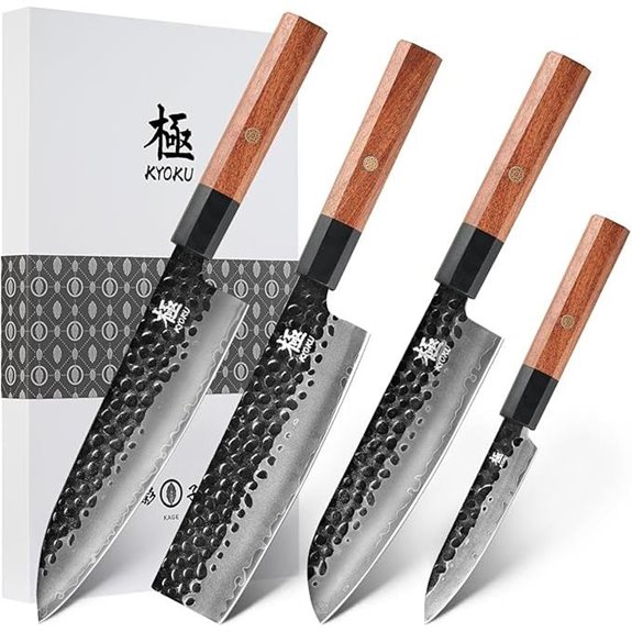KYOKU 4pc Japanese Kitchen Knife Set with Sheaths