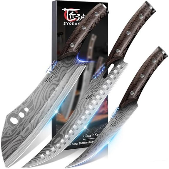 Butcher Knife Set - 3 Pcs High Carbon Steel