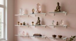 elegant crystal shelf organization