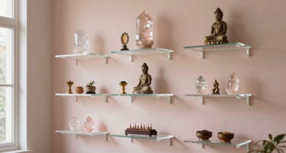 elegant crystal shelf organization