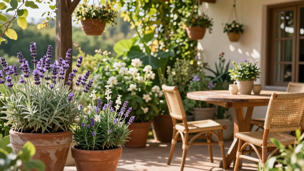 layered aromatic plant arrangement