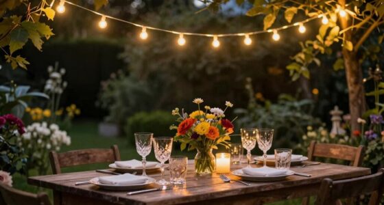 outdoor dinner lighting ambiance
