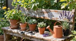 potting benches enhance gardening