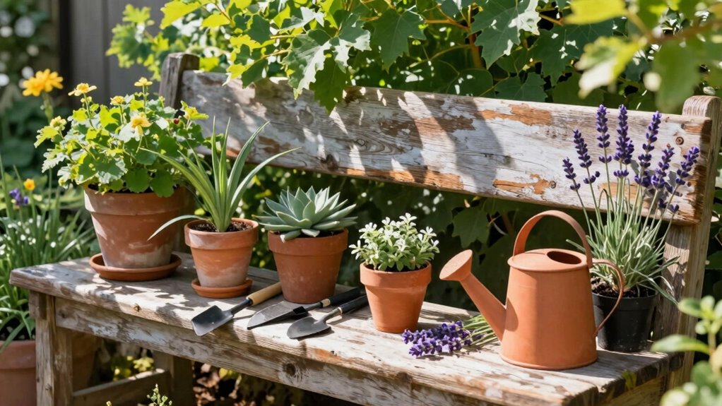 potting benches enhance gardening