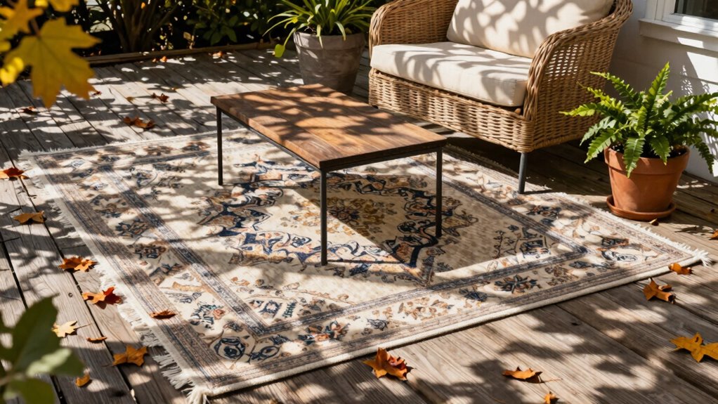 proper outdoor rug placement