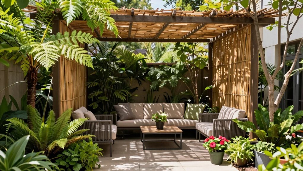 stylish small garden shading